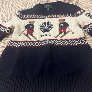 COPY - Kids Small(8) double Polo bears snowflake ski knit sweater